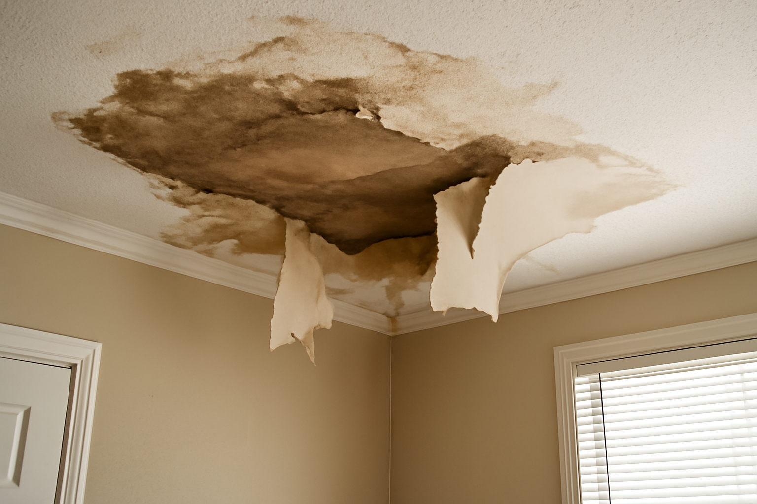 Ceiling Drywall Water Damage Restoration in Garden City, ID